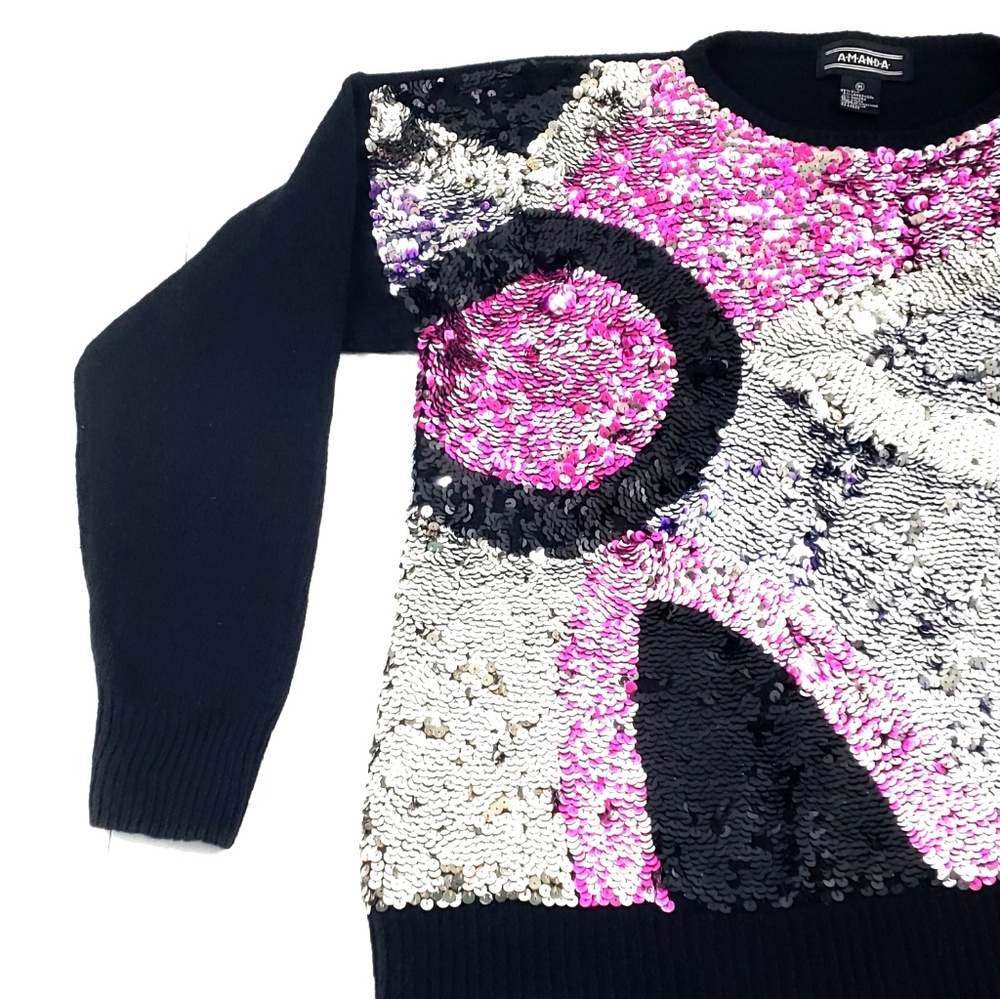 Silk Lambswool Sequin Sweater Size Medium